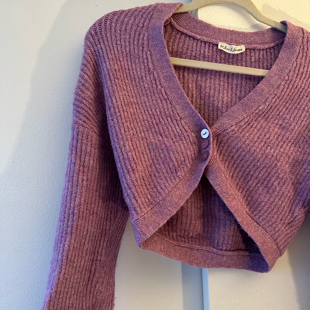 Long sleeve crop top cardigan